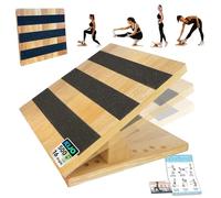 16-Level Adjustable Wooden Slant Board for Squats - 550 lbs Heavy Duty Squat Wedge for Weightlifting & Ankle Mobility - Incline Board for Calf Raises & Leg Day Training【Made in Taiwan KIJO Studio】