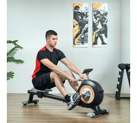 SPORTNOW 16-Level Magnetic Rowing Machine w/ LCD Monitor, Black