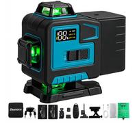 16 Line Laser Level, 2x8000mAh Batteries, 4x360° Green Beam | Self Levelling Cross Line Tool for Floor Tiling, DIY, Construction, Home Renovation, Picture Hanging, etc