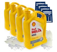 16 Liters Original Shell Helix HX5 15W40 Motor Oil 550039863 ACEA A3/B3 Set