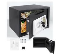 16 Litre Safe Box, Electronic Password Digital Safety Box, Digital Large Security Safety Steel Case for Office Home Use, Black