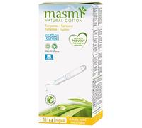 16 Masmi Regular Applicator Tampons Organic Cotton Certified, Hypoallergenic, 100% Biodegradable, Perfume, Viscose, Rayon, Chlorine and Dioxin Free