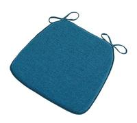16" Memory Foam Chair Pads for Kitchen Chairs Anti-Slip Square Seat Cushions with Removable Non-Skid Covers Blue 4-Pack - Comfortable Dining Chair Cushions