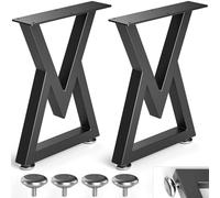 16" Metal Coffee Table Legs, Diamond Shape Bench Legs, Heavy Duty Desk Legs, Black Metal End Table Legs, DIY Furniture Legs (H16” x W11.8”, Set of 2)