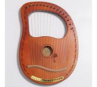 16 Metal Strings Lyre Harp, Mahogany Lye Harp with Durable Gig Bag and Tuning Wrench, Musical Instrument for Adult/Kids, Butterfly pattern (Color : Brown)