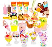 16 Miniature Food Making Material Kit Kitchen Mini Food Set Multi-Style Dessert Drink Making Make Your Food