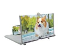 16" Mobile Phone Screen Magnifier，3D HD Mobile Phone Magnifier Projector Screen for Movies, Videos, Foldable Phone Stand with Screen Amplifier，Supports All Smartphones (White, 16 inches)