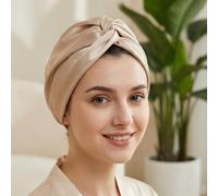 16 Momme 100% Mulberry Silk Bonnet for Sleeping, Double Layer Silk Hair Wrap with Elastic Band for Hair Care