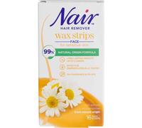 16 Nair Face Wax Strips Hair Remover For Sensitive Skin With Chamomile
