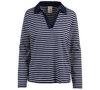 Trespass Womens Casual Top Brancine - V Neck Open Collar Shirt Top, Ladies Long Sleeve T-Shirt, Womens Casual Stripes Top, Cotton Elastane Blend