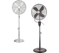 16" Oscillating Pedestal Air Cooling Fans Sleek Chrome or Gun Metal Finish - 3 Speeds, Remote Control, Adjustable Height Ideal for Office and Home Use (Gun Metal)