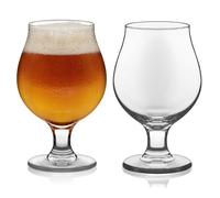 (16 Oz 2-Pack) Craft Brews Classic Belgian Beer Glasses, Dishwasher Safe Beer Glasses Set of 2 for Belgian Ale, Tulip Beer Glasses