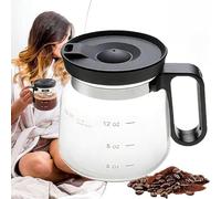 16 oz / 473 ml Glass Coffee Mug, Clear Pure Borosilicate Glass, Thick Base, Scale Marks, Leakproof Lid, Wide Handle, Easy Clean Tea Cup, 4.9 x 3.8 x 4.2 in / 12.4 x 9.7 x 10.7 cm for Home Office