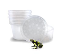 16 oz Deli Cup and Fabric Vented Insect Feeder lids by Snout & Shell - Pack of 10 Cups and lids