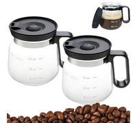 16 Oz Glass Coffee Mug, 2 Pieces Heatproof Large Capacity Clear Coffee Pot, Drinkware Container with Lid for Hot Cold Beverage Latte Cappuccino Tea Juice Water Home Camping Picnic Party Birthday