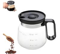 16 Oz Glass Coffee Mug - Coffee Pot Shaped Heatproof Mug, High-Borosilicate Glass for Hot Tea/Hot Chocolate/Iced Coffee, Black