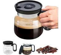 16 Oz Glass Coffee Mug - Coffee Pot Style, 16 Oz Glass Coffee Mug in Coffee Pot Shape, Compact Novelty Mugs, Hot Beverages Chocolate Travel Mugs, for Hot Teas, Hot Chocolate