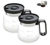 16 Oz Glass Coffee Mug, Coffee Pot Style, Clear Heatproof Large Capacity Coffee Pot Mug with Lid and Handle, Comes with a Straw-Type Travel Lid (2)