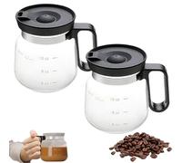 16 Oz Glass Coffee Mug - Coffee Pot Style, Clear Heatproof Large Capacity Cup with Straw-Type Sip Lid and Handle, Unique Gift for Friends, Co-Workers, Coffee Lovers (2)