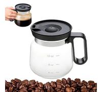 16 Oz Glass Coffee Mug - Coffee Pot Style, Comes with a Straw-Type Travel Lid, Heatproof Large Capacity (1pcs)