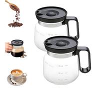 16 Oz Glass Coffee Mug - Coffee Pot Style，Heat-Resistant and Large Capacity Coffee Pot Mug，Spill-Proof Straw Lid，Teapot for Hot Tea、Chocolate, Hot and Cold Drinks (2)