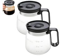 16 Oz Glass Coffee Mug - Coffee Pot Style, Heatproof Large Capacity for Coffees, Teas, Chocolate, Gifts for Co-Workers, Friends, Birthdays, More (2pcs)
