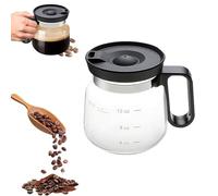 16 Oz Glass Coffee Mug - Coffee Pot Style, Mini Heatproof Large Capacity Clear Cup with Travel Lid & Straw for Hot Teas, Hot Chocolate, Office Desk Gift