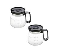 16 Oz Glass Coffee Mug in Coffee Pot Style, Heatproof Large Capacity with Spill Proof Lid, for Coffee, Tea, Hot Chocolate, Office Desk Use (White, 2pc)