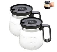 16 Oz Glass Coffee Mug That Looks Like a Coffee Pot Style Shape,Mini Heatproof Large Capacity Clear Cup,for Hot Teas (2PCS)