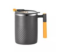 16 oz Insulated Coffee Mug with Handle and Lid, Double Wall Stainless Steel Vacuum Insulated Tumbler Cup, Travel Coffee Cup Thermal Cup for Home and Office (Dark Grey)