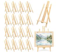 16 Pack 11.8 Inch Wood Easel Stand, Art Craft Painting Display Easel Wooden Tabletop Easels for Painting Party, Art Projects, Displaying Canvases, Portable Canvas Photo Picture Sign Holder