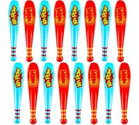 16 Pack 22 Inch Large Pow Inflatable Baseball Bat Jumbo Blow Up Baseball Bat Colorful Giant Inflatable Bats for Birthday Summer Pool Beach Party Supplies, 2 Colors