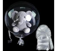 16 Pack 30 Inch Wide Neck Bobo Balloons, Clear Stuffing Balloons - TPU Transparent Balloon for Independence Day, Halloween, Thanksgiving, New Year's Day, Birthdays & Baby Showers (16, 30inch)