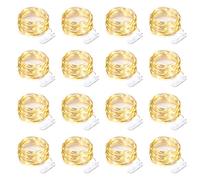 16 Pack 30 Led Fairy Lights Battery Operated String Lights 10 Feet Waterproof Twinkle Lights Mason Jar Lights Silver Wire Firefly Lights for Christmas Party Wedding Patio Warm White