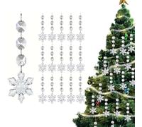 16 Pack 4.7 Inches Clear Acrylic Snowflake Ornaments - Hanging Snowflakes for Christmas Tree Decorations, Chandelier Pendants Beads for Xmas Winter New Year Wedding Party Decor