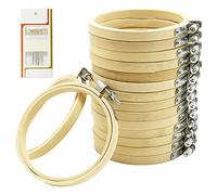 16 Pack 4 inch Mini Bamboo Circle,Embroidery Hoop Cross Stitch Hoop Ring for DIY Art Craft Handy Sewing