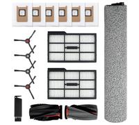 16 Pack Accessories Kit for Eufy E25 Accessories for eufy E25 Omni / E28 Omni Robot Vacuum Cleaner,1 Main Brush,1 Roller Mop,4 Side Brushes,2 HEPA Filters,6 Replacement Dust Bags,1 Cleaning Tools