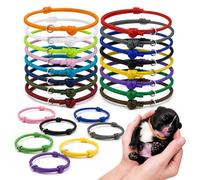 16-Pack Adjustable Whelping ID Collars Multi-Coloured Puppy Kitten 4-5cm | 16 colour-coded adjustable collars for newborn puppy & kitten ID, snug 4-5cm fit for quick and simple litter mate distinction