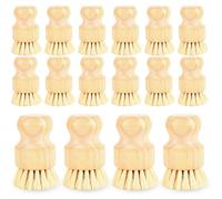 16 Pack Bamboo Dish Scrub Brushes Set Kitchen Pot Pans Wooden Cleaning Brushes Scrubber Sisal Bristles Wooden Dish Brushes for Pot Dishwashing Sink