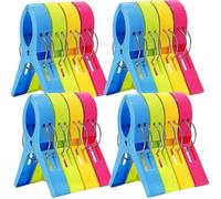 16 Pack Beach Towel Clips Chair Clips Towel Holder For Pool Chairs On Cruise-jumbo Size,plastic Clothes Pegs Hanging Clip Clamps To Keep Your Towel Fr