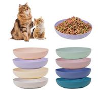 [16 Pack] Cat Dishes Whisker Friendly, Shallow Wide Pet Food and Water Bowl, Durable Wheat Straw Cat Bowls for Indoor Outdoor Cats