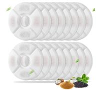 16 Pack Cat Fountain Filters Triple Filtration System Replacement Filter for Round 81oz/2.4L Automatic Pet Water Fountain (White, 16 Filters)