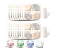 16 Pack Cat Water Fountain Filter,Compatible with Catit Pixi Water Fountain Filter Replacement Triple Action,Keep Your Pet Healthy and Hydrated Ion-Exchange Resin & Activated Carbon with 2 Pump Pipes