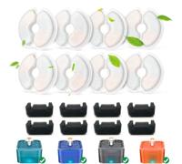 16 Pack Cat Water Fountain Filters, 8 Pcs Activated Carbon Water Fountain Cat Bowl Filters and 8 Pcs Foam Filter Replacement for 2L/2.5L Pet Water- Triple Filtration System for Clean Water