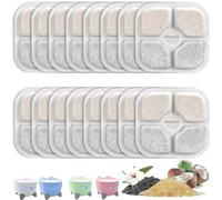 16 Pack Cat Water Fountain Filters, Activated Charcoal and Ion Exchange Resin for Pet Water Fountain Filters, Pet Cat Water Dispenser Compatible with Catit PIXI Pet Drinking Fountain