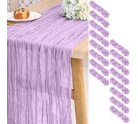 16 Pack Cheesecloth Table Runner ,10ft Light Purple Long Gauze Boho Table Runners for Wedding,Bridal Shower,Party,Banquet Decoration-21.5 x 120 Inch