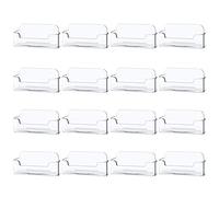 16 Pack Clear Desktop Business Card Holder Display, Plastic Business Card Stand for Office