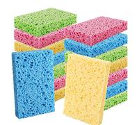 16 Pack Coloured Cleaning Sponge Scratch Resistant Kitchen Cellulose Biodegradable Natural Sponge