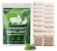 16 Pack Deer & Rabbit Repellent Pouches, Effective Garden Animal Repellent to Protect Plants, Flowers & Yard - Long-Lasting, Weather Resistant, Easy to Use