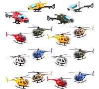 16 Pack Diecast Helicopters Toy Small Helicopters Model Police Fire Engineering Military Helicopter for Kids Birthday Children's Day Party Gifts Classroom Rewards